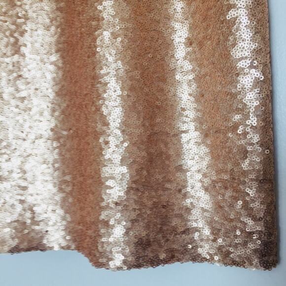 TAHARI Rose Gold Sequin Elastic Waist Straight Skirt XS Ombré Party NWT $118 - Picture 4 of 7